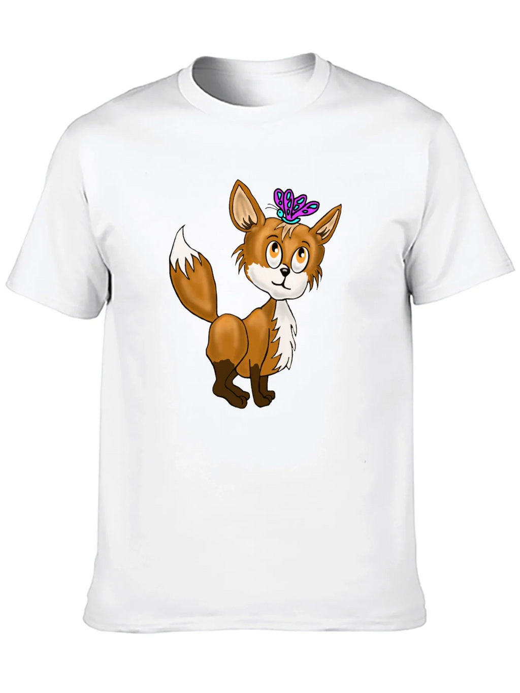Fox & Butterfly Graphic Tee - Black Cotton T-Shirt product image 9