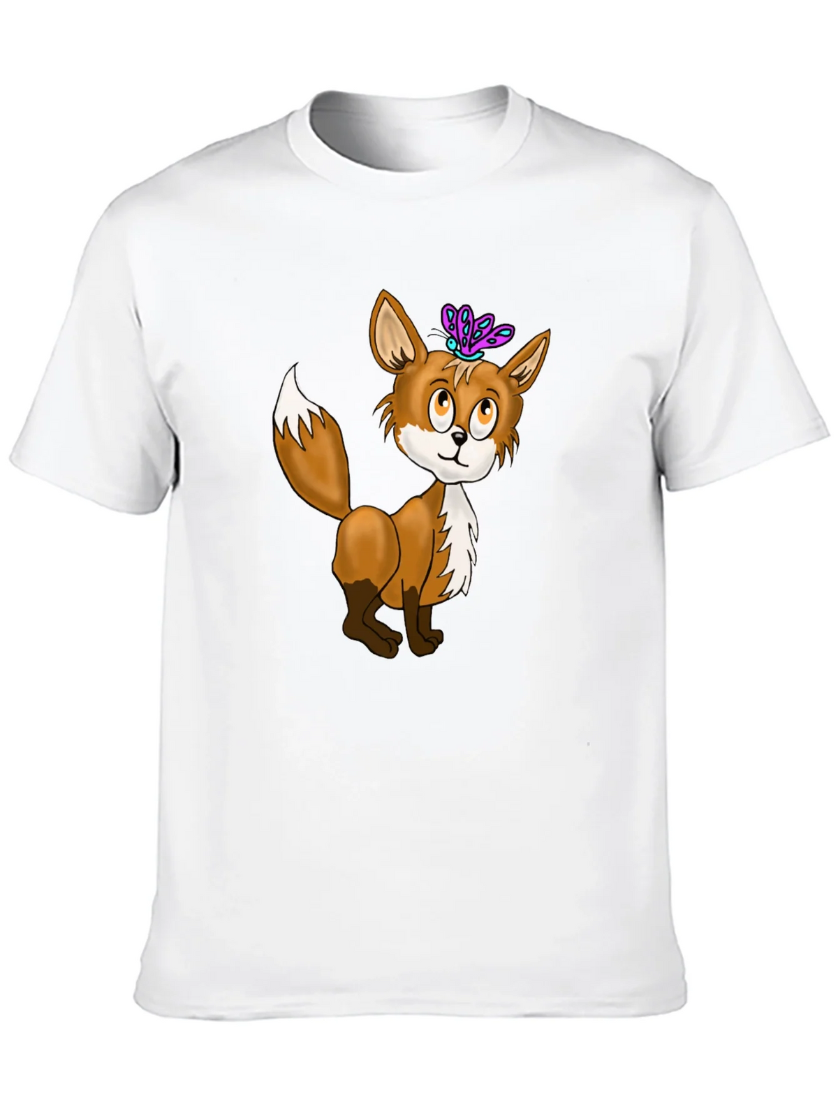 Fox & Butterfly Graphic Tee - Black Cotton T-Shirt product image 9