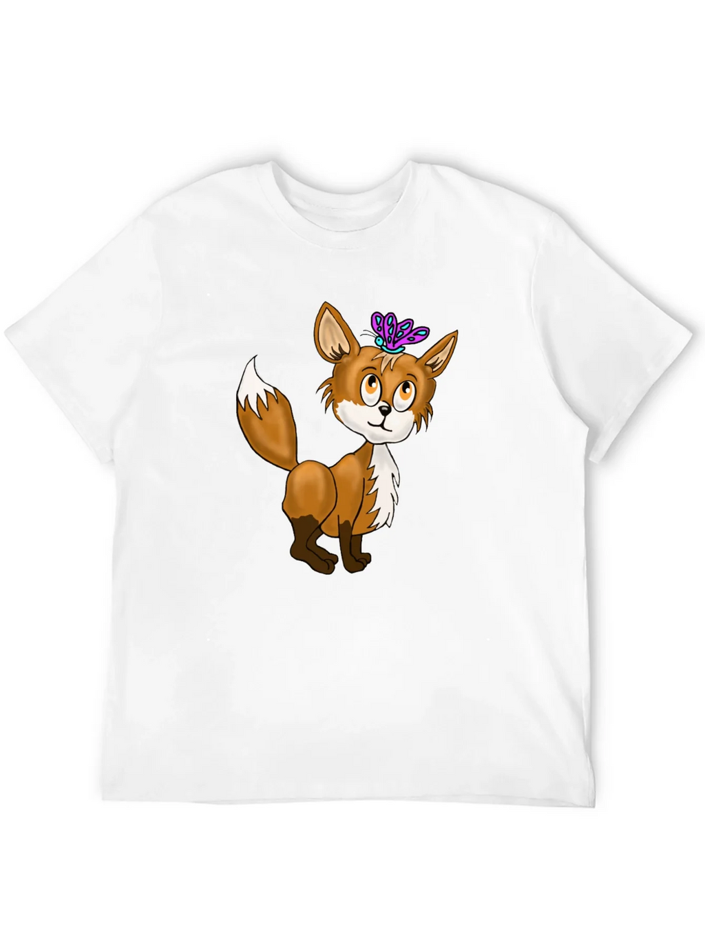 Fox & Butterfly Graphic Tee - Black Cotton T-Shirt product image 11
