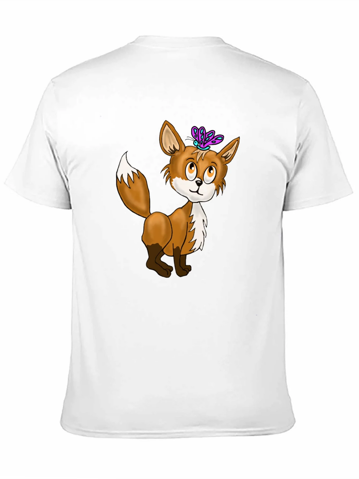 Fox & Butterfly Graphic Tee - Black Cotton T-Shirt product image 10