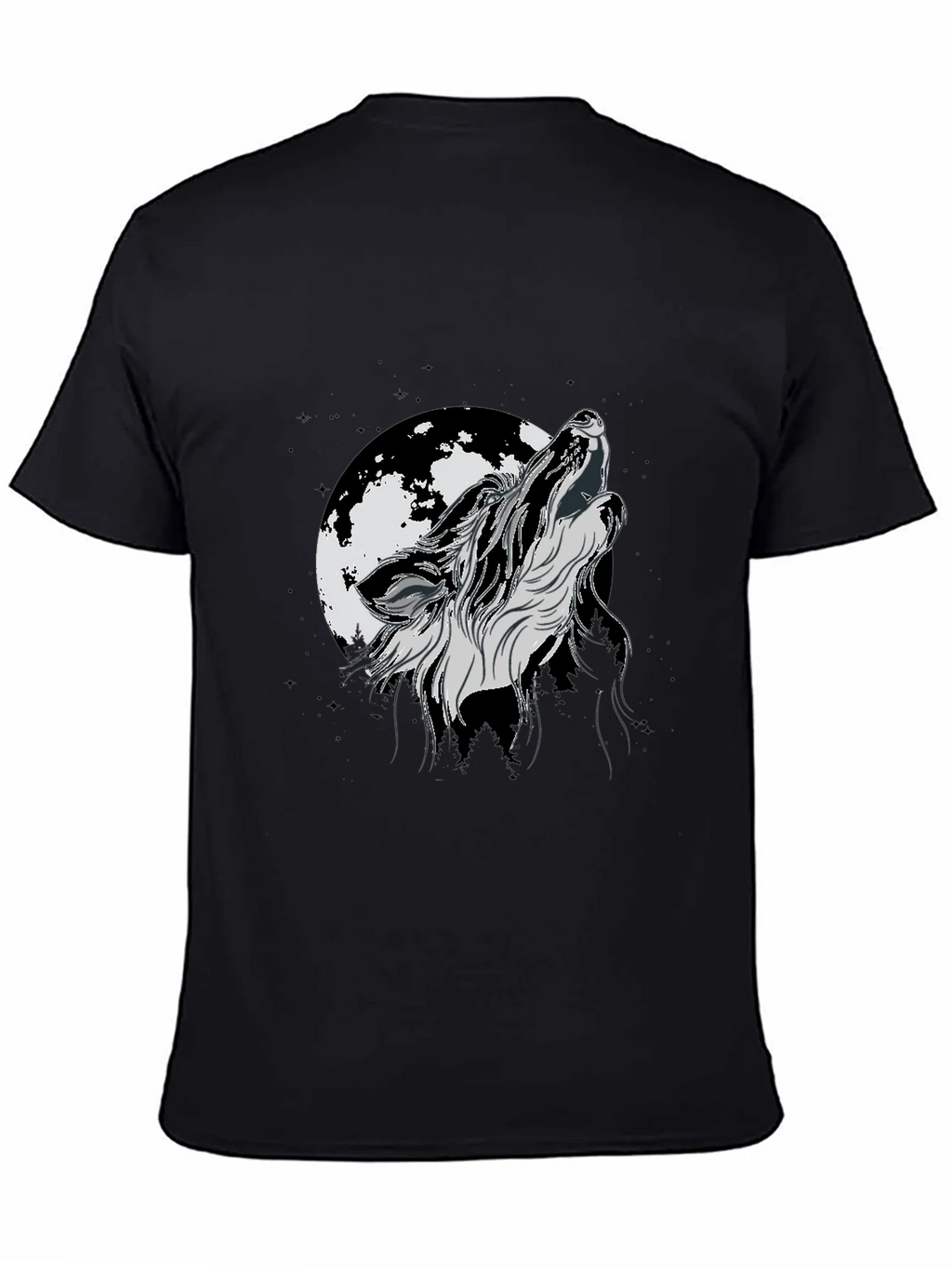 Wolf Moon Graphic Tee - Black Cotton product image 4