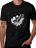 Wolf Moon Graphic Tee - Black Cotton product image 1