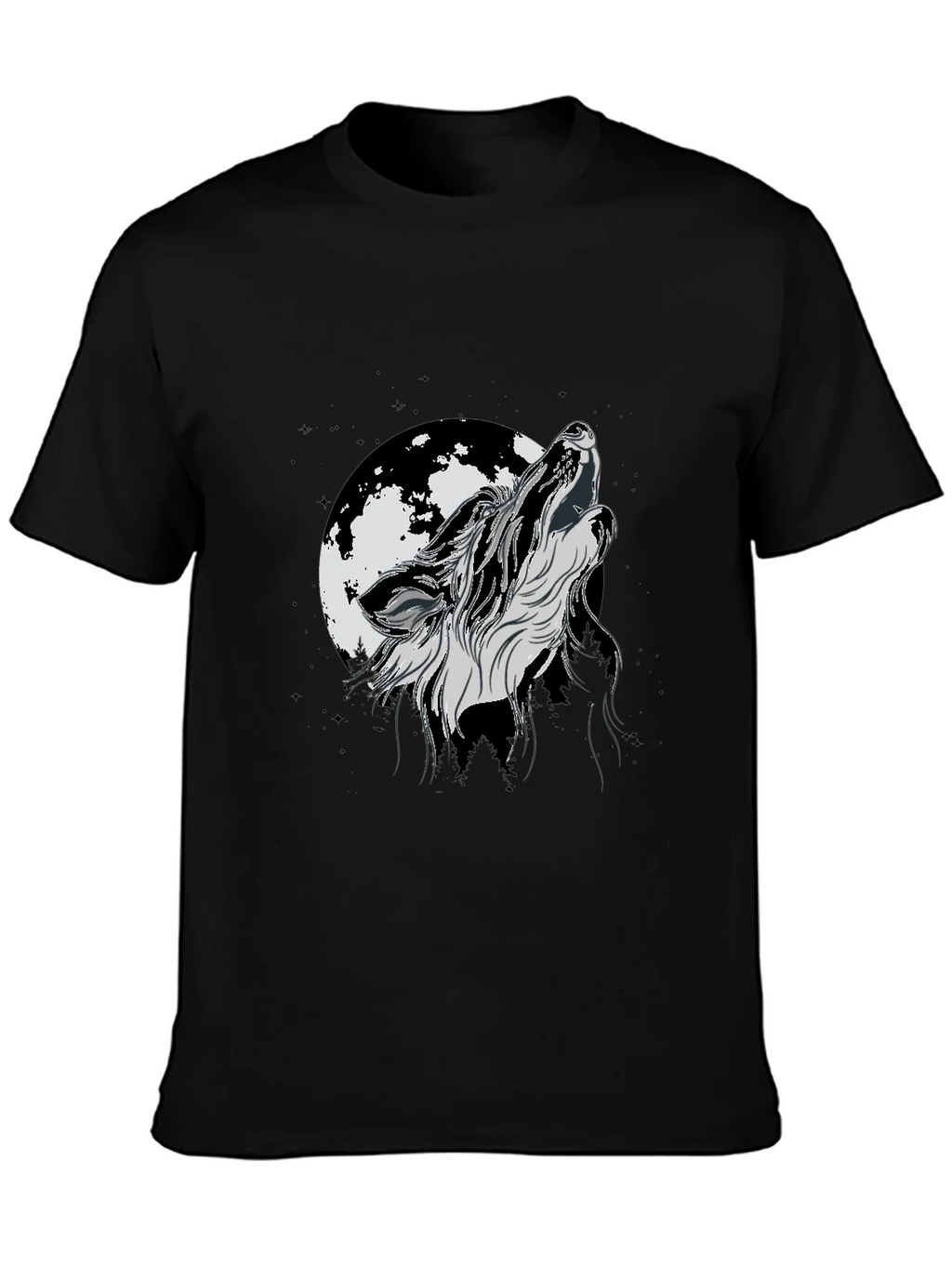 Wolf Moon Graphic Tee - Black Cotton product image 3