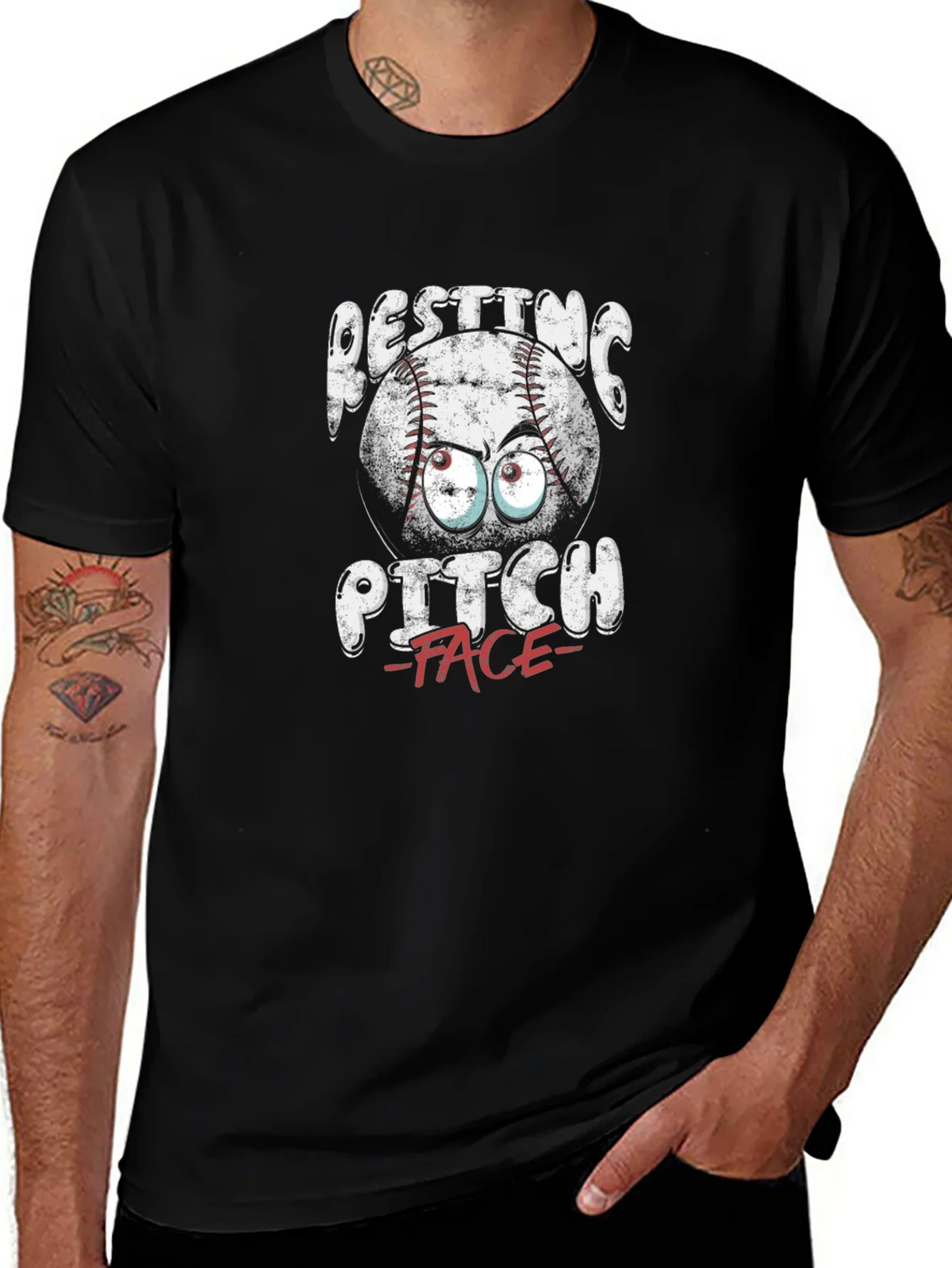 Resting Pitch Face T-Shirt - Baseball Funny Graphic Tee product image 1