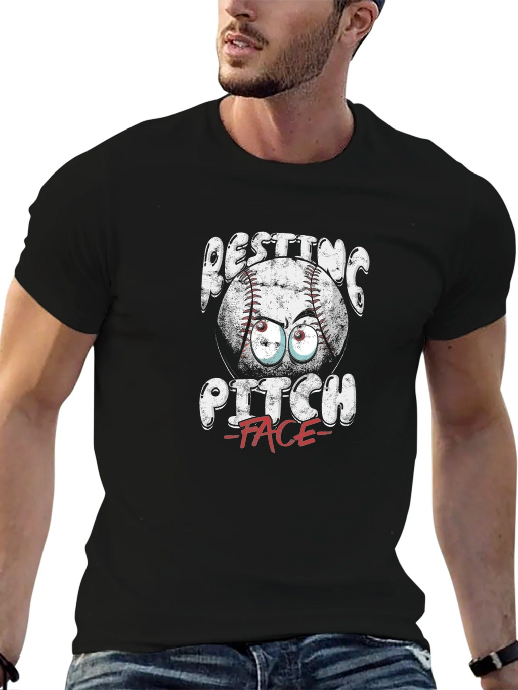 Resting Pitch Face T-Shirt - Baseball Funny Graphic Tee product image 6