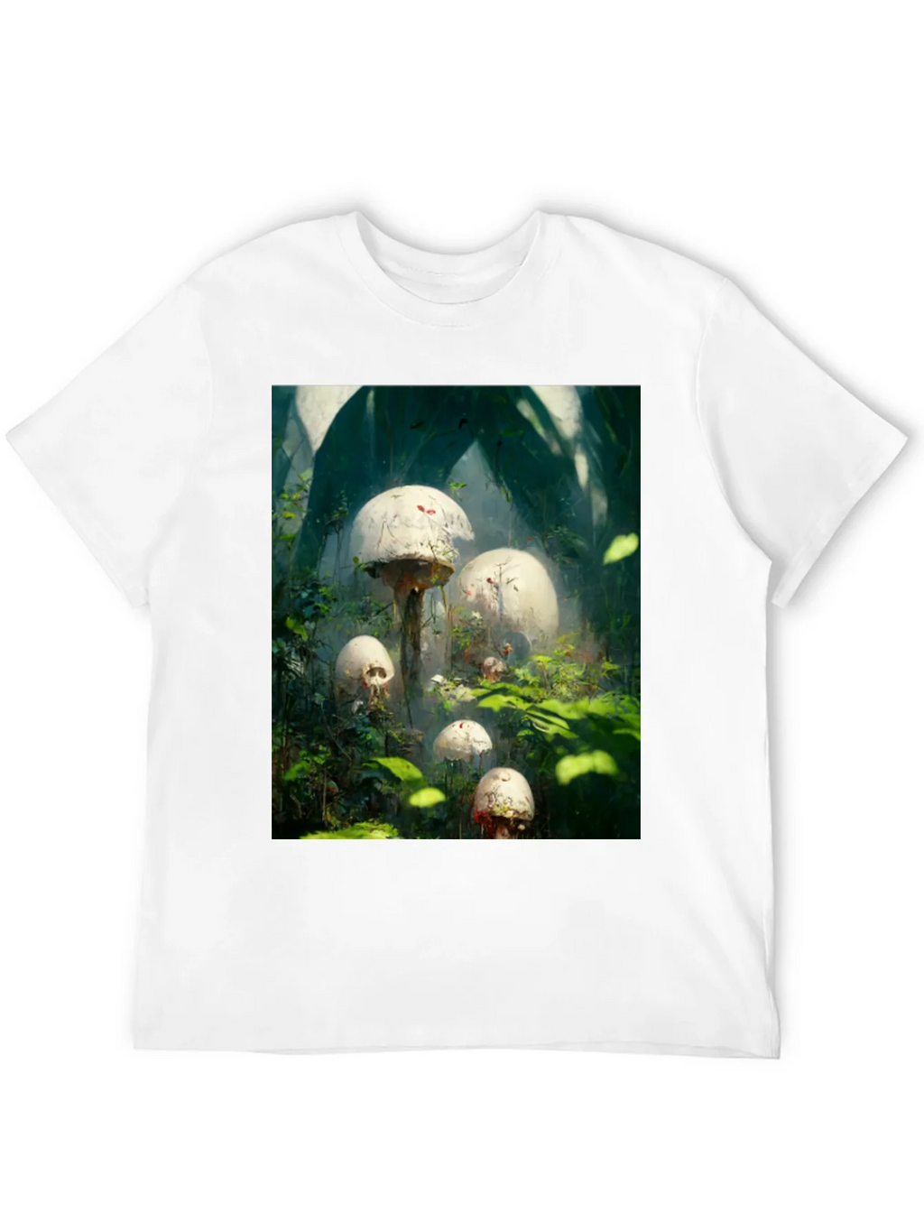 Mystic Mushroom Garden Black T-Shirt product image 10
