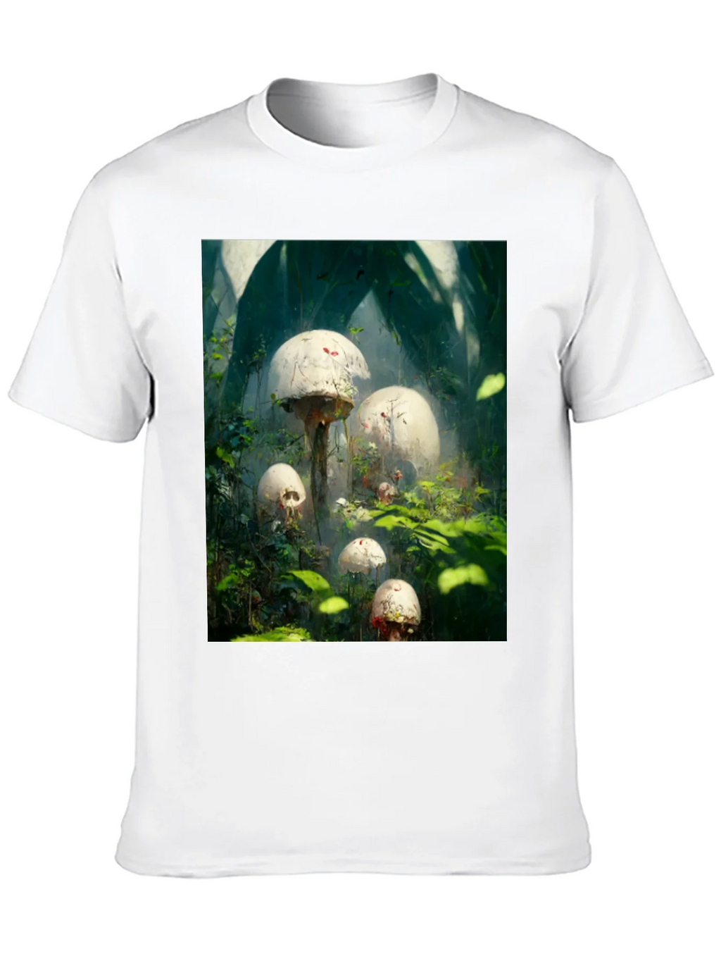Mystic Mushroom Garden Black T-Shirt product image 8