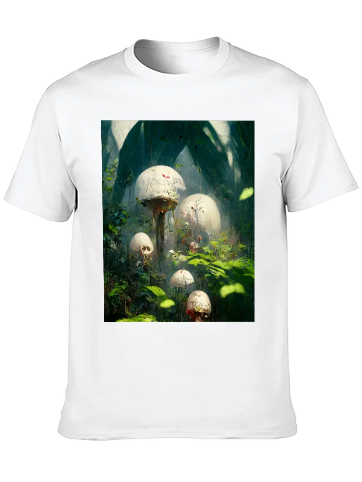 Mystic Mushroom Garden Black T-Shirt product image 8