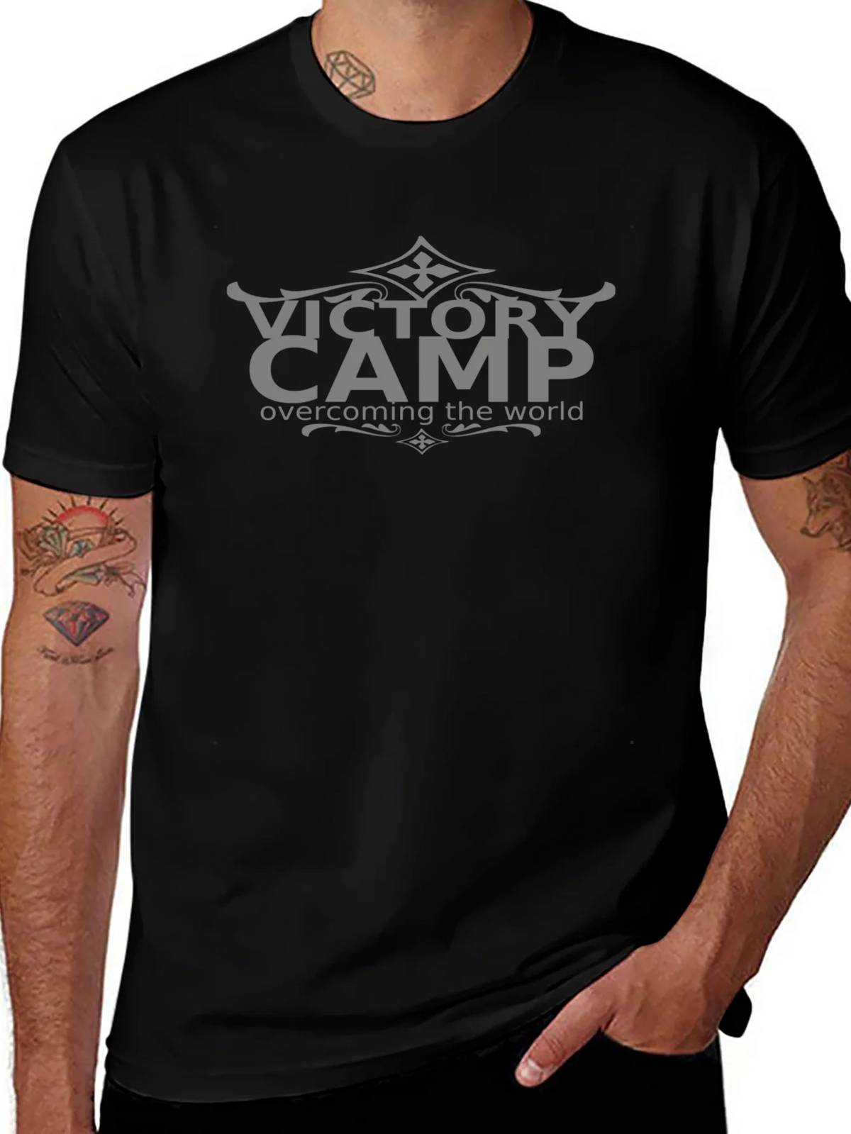 Victory Camp Black T-Shirt - Overcoming the World product image 1