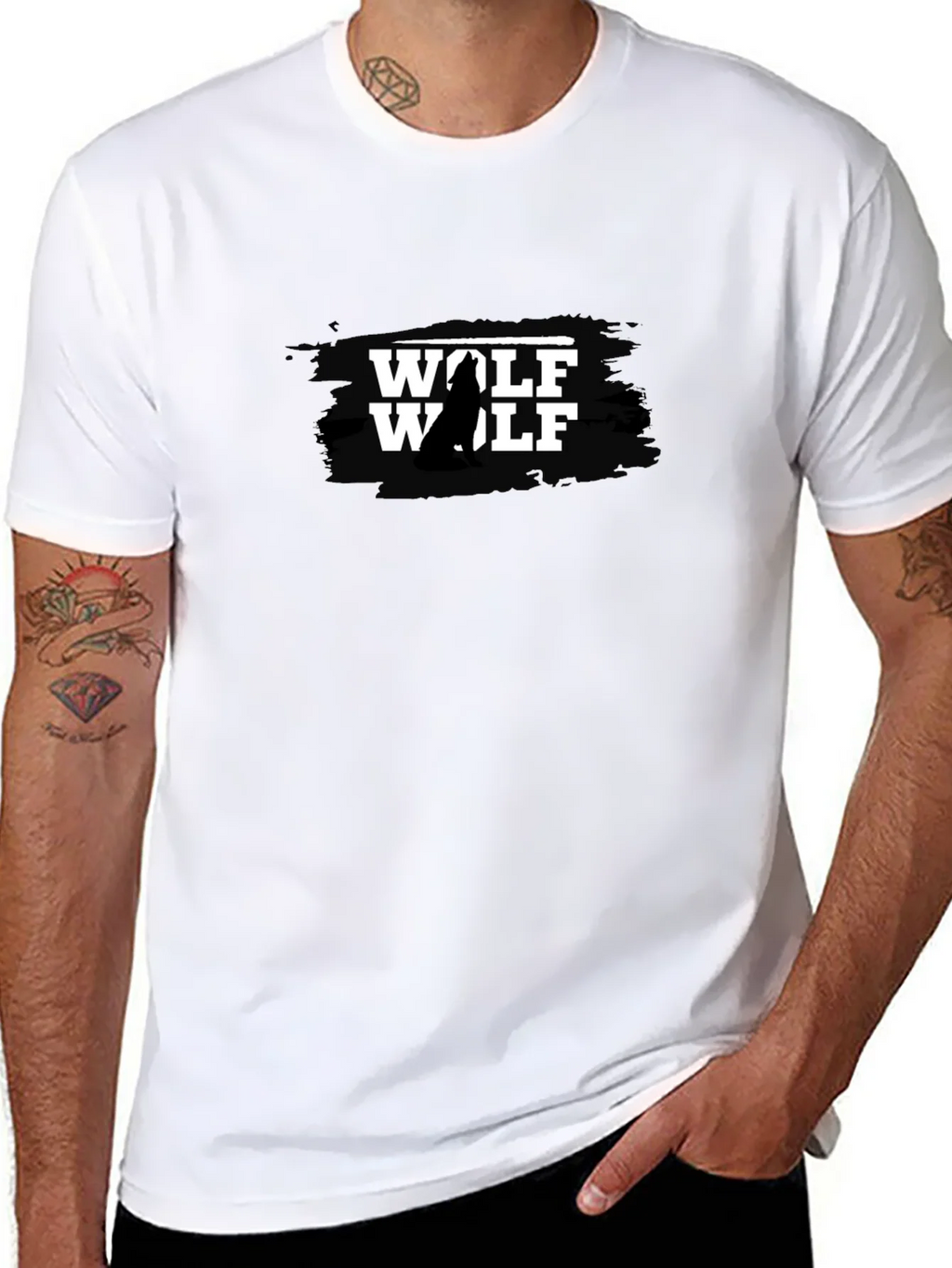 Wolf Graphic T-Shirt - Black Mens product image 7