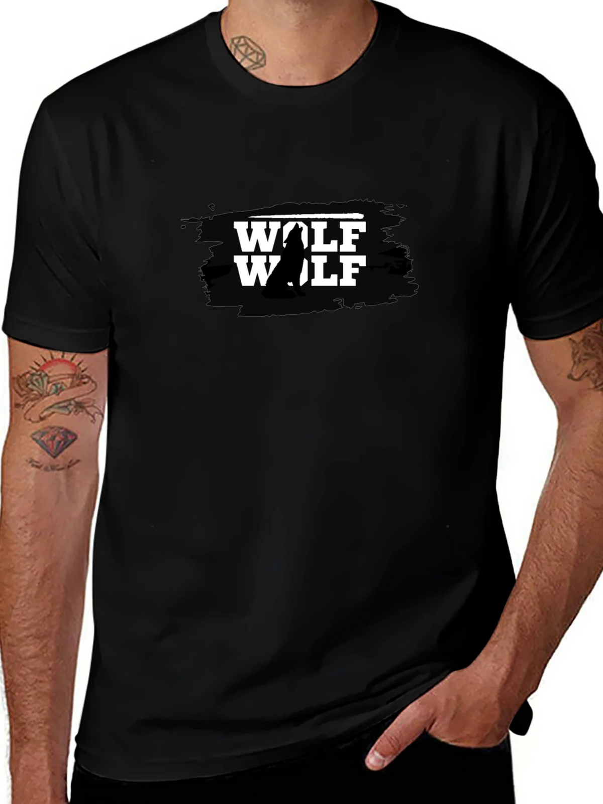Wolf Graphic T-Shirt - Black Mens product image 1