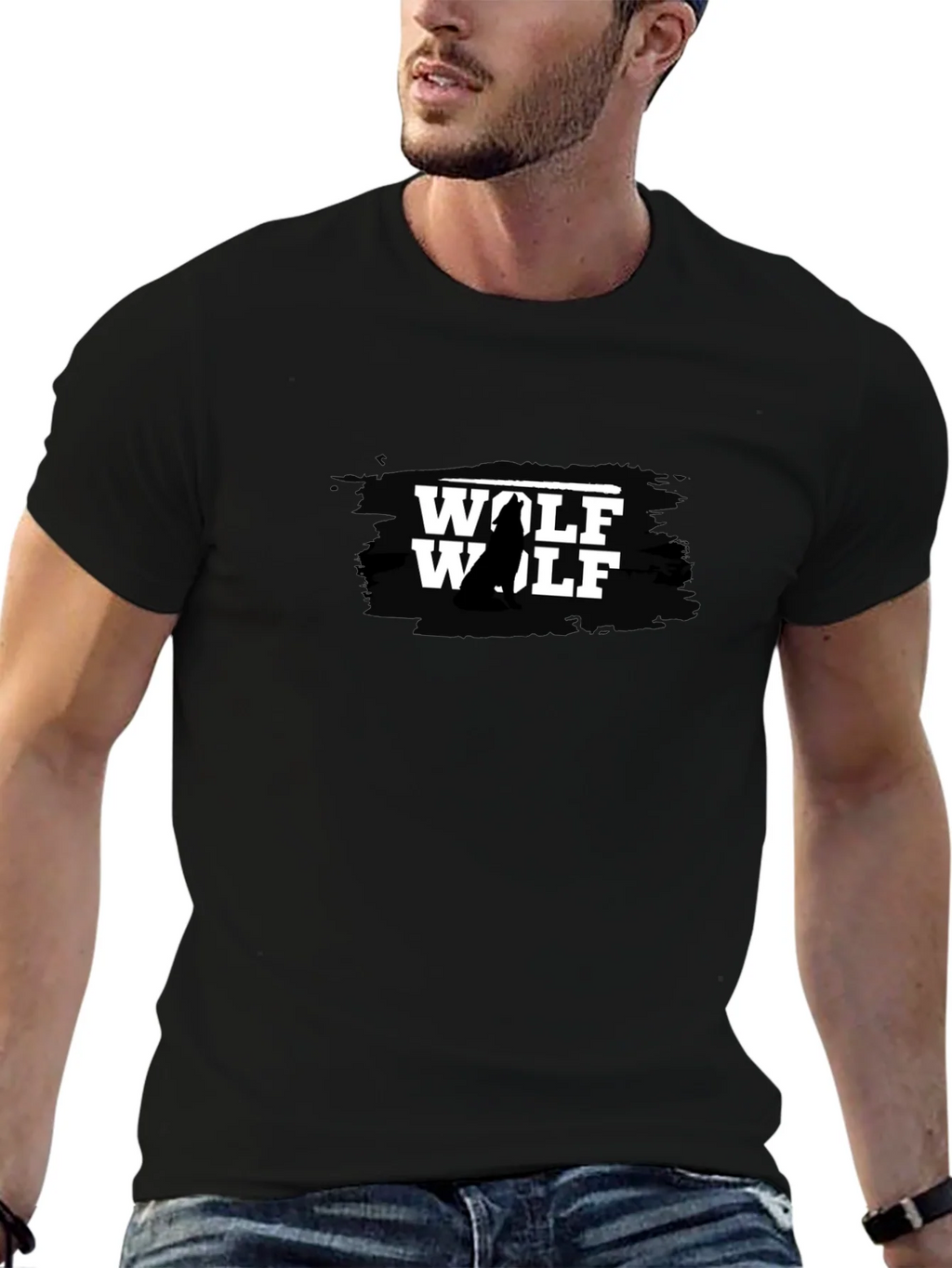 Wolf Graphic T-Shirt - Black Mens product image 6