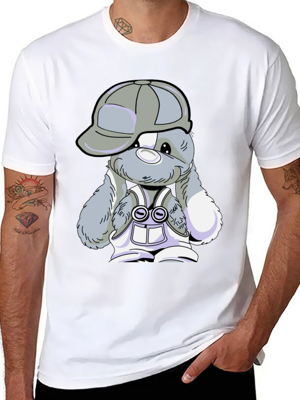 Cool Bunny Tee - Black Cotton T-Shirt product image 5