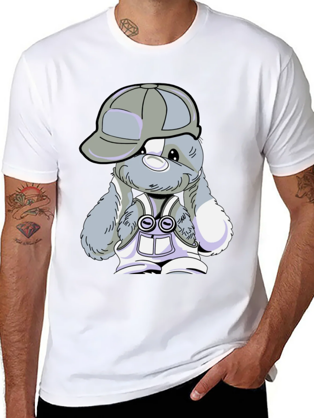 Cool Bunny Tee - Black Cotton T-Shirt product image 5