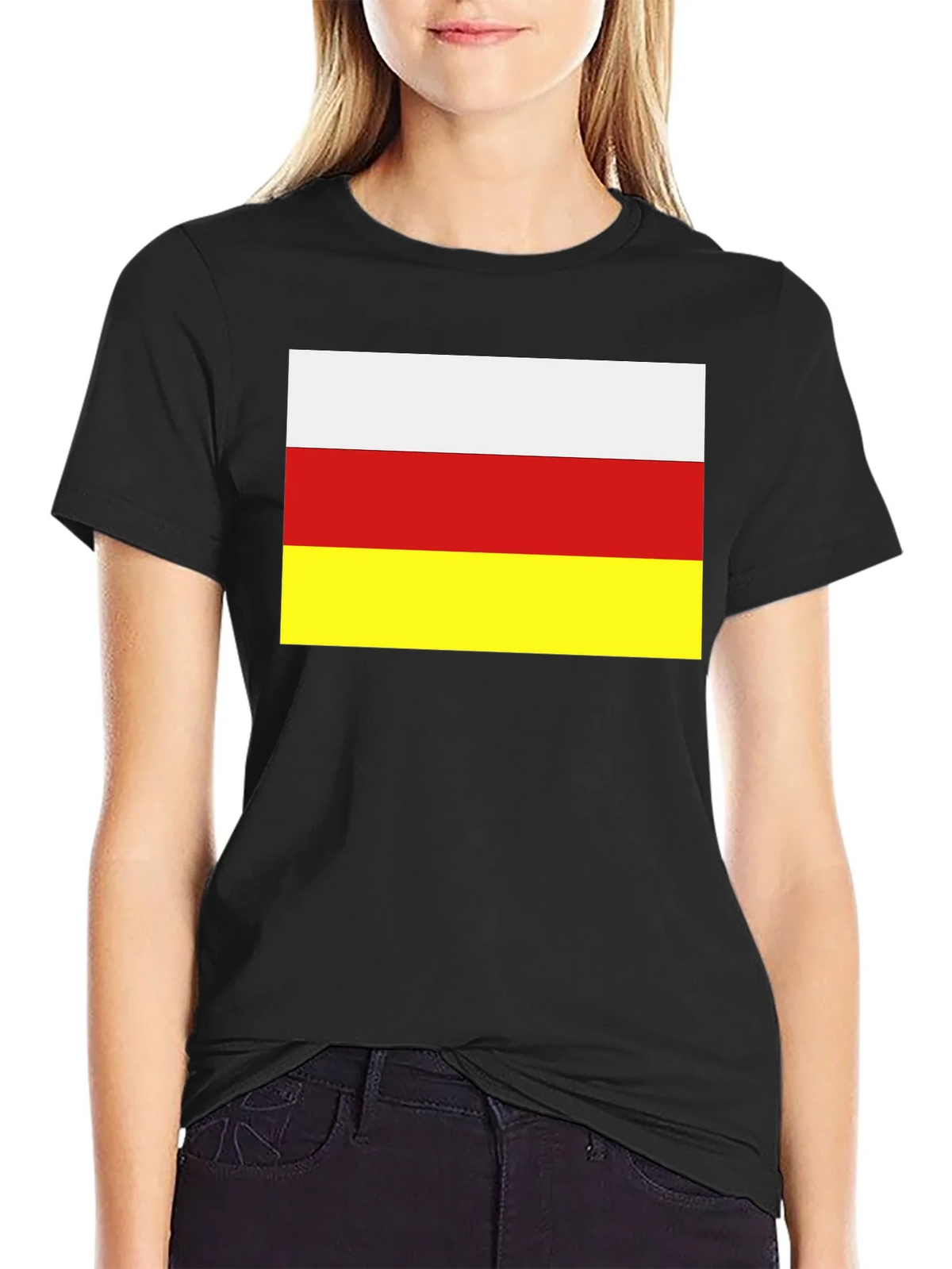 South Ossetia Flag T-Shirt - Black Cotton Tee product image 2