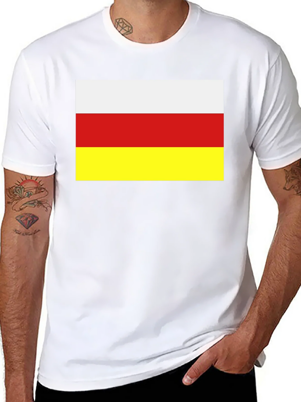 South Ossetia Flag T-Shirt - Black Cotton Tee product image 7