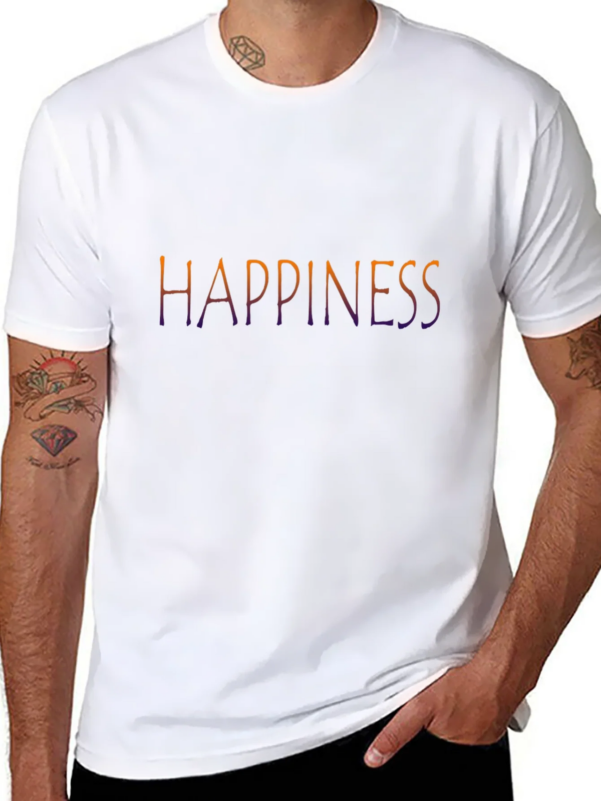 Happiness Graphic Tee - Black Casual T-Shirt product image 7