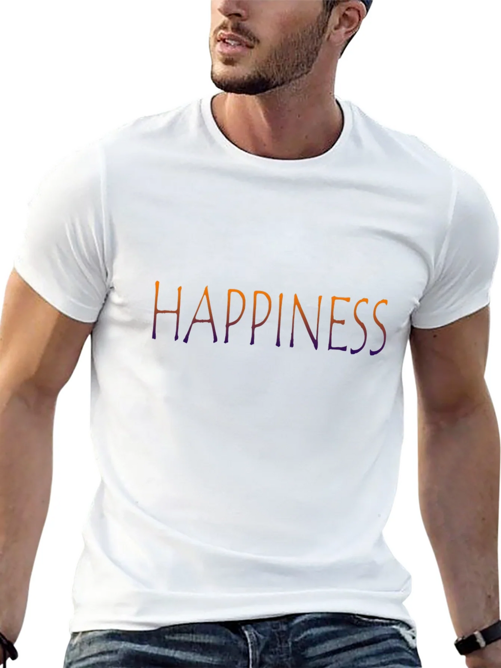 Happiness Graphic Tee - Black Casual T-Shirt product image 12