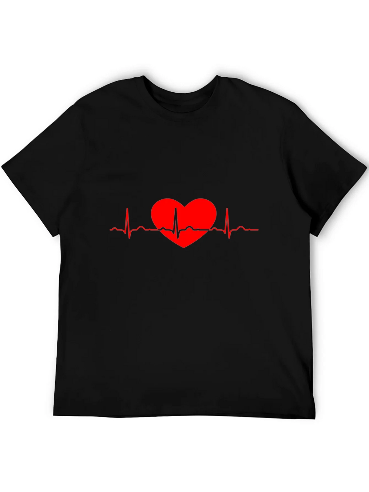 Heartbeat Heart Red Line Art T-Shirt product image 5