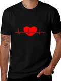 Heartbeat Heart Red Line Art T-Shirt product image 1