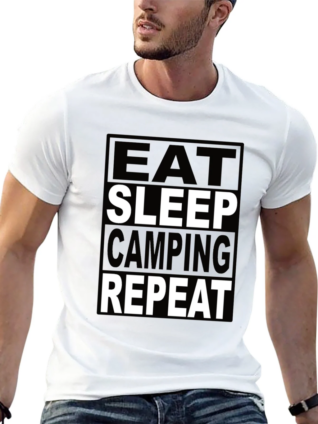 Eat Sleep Camping Repeat Graphic Tee product image 12