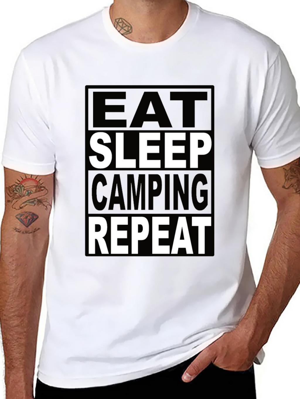 Eat Sleep Camping Repeat Graphic Tee product image 7