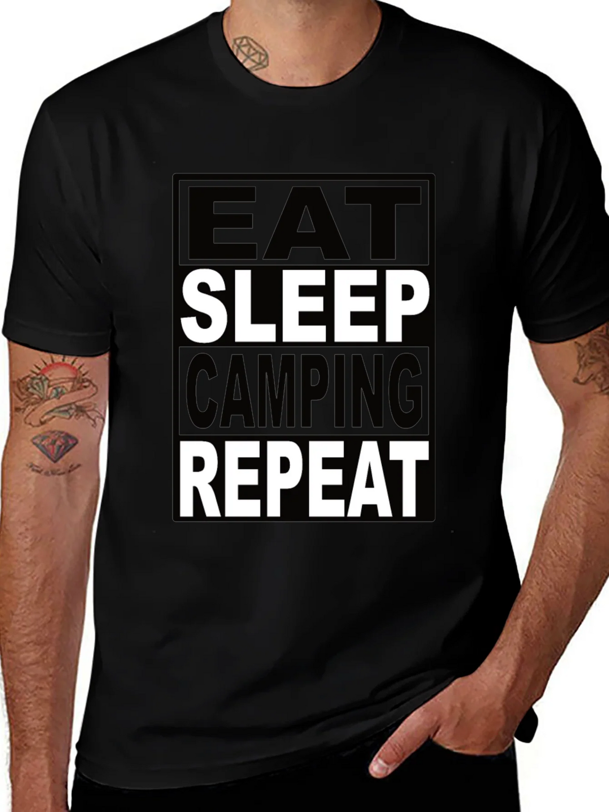 Eat Sleep Camping Repeat Graphic Tee product image 1