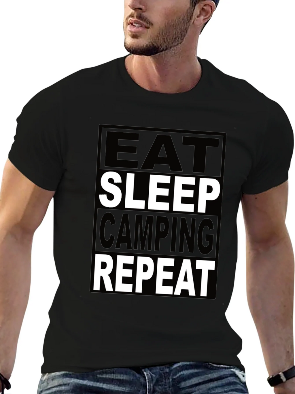 Eat Sleep Camping Repeat Graphic Tee product image 6