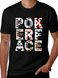 Poker Face Graphic Tee - Black Cotton T-Shirt product image 1