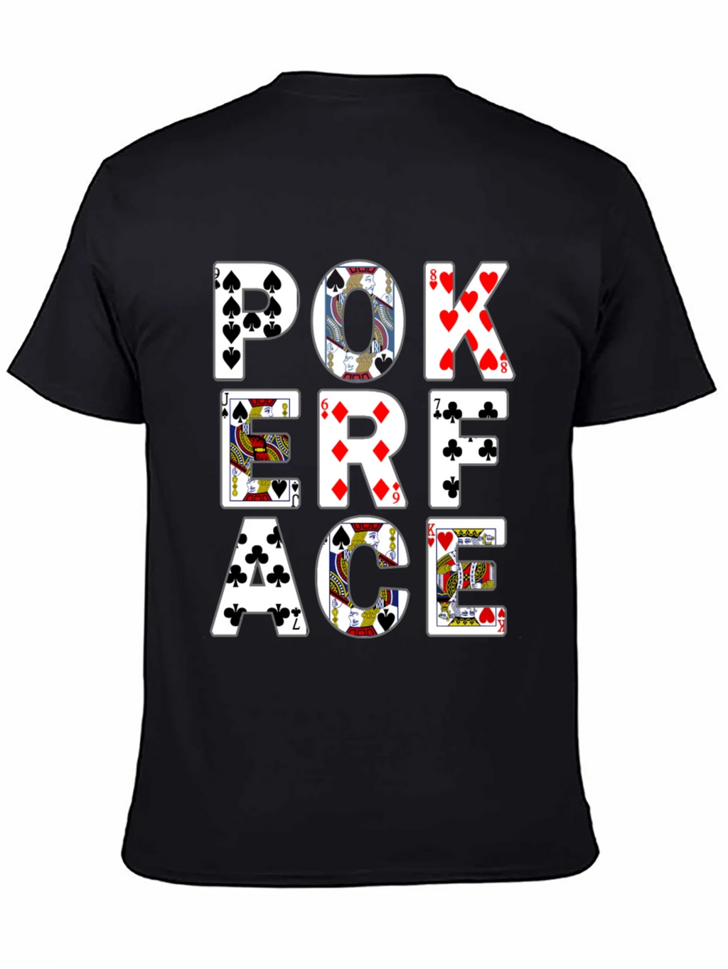 Poker Face Graphic Tee - Black Cotton T-Shirt product image 4