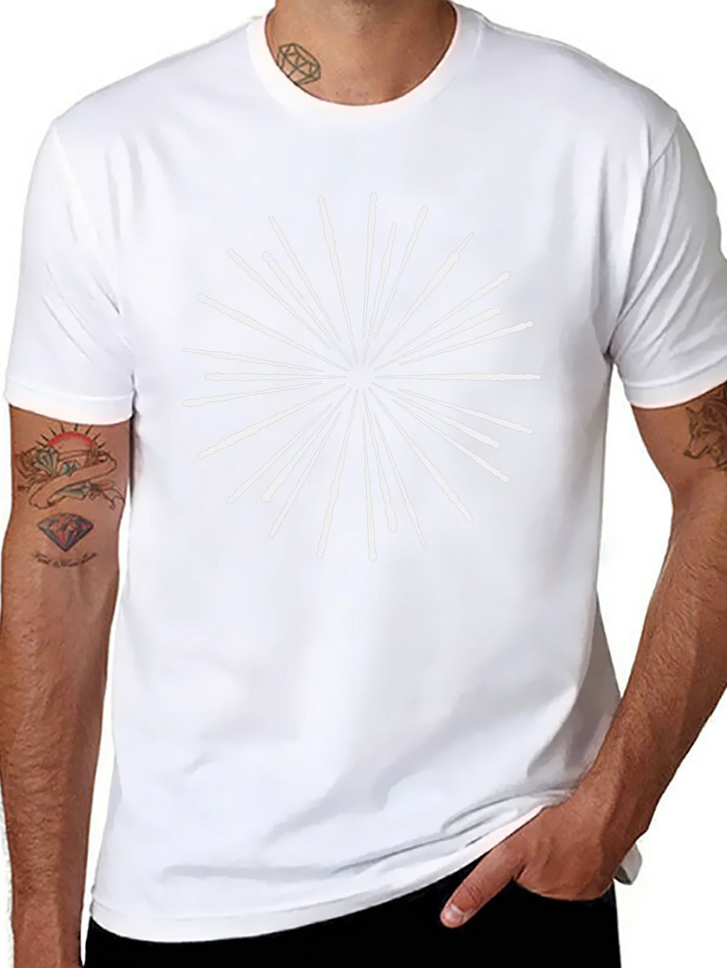 Wizard Wand Burst Black T-Shirt product image 7