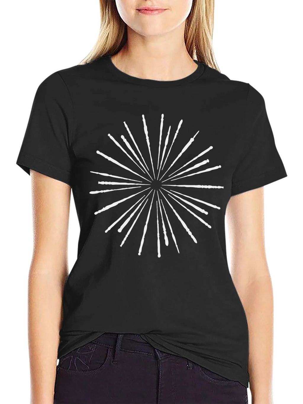 Wizard Wand Burst Black T-Shirt product image 2