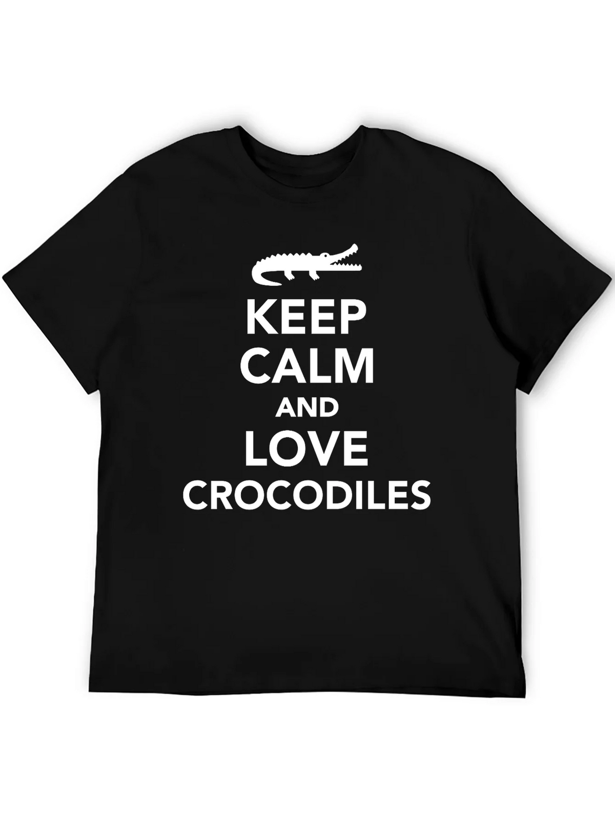 Keep Calm Love Crocodiles Black T-Shirt product image 5