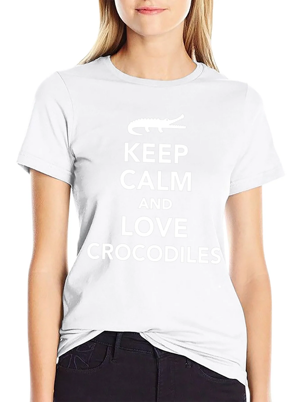 Keep Calm Love Crocodiles Black T-Shirt product image 8