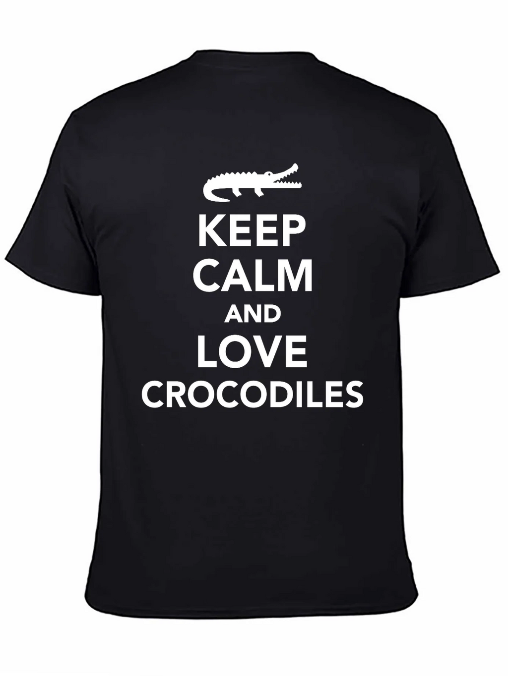 Keep Calm Love Crocodiles Black T-Shirt product image 4