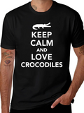 Keep Calm Love Crocodiles Black T-Shirt product image 1