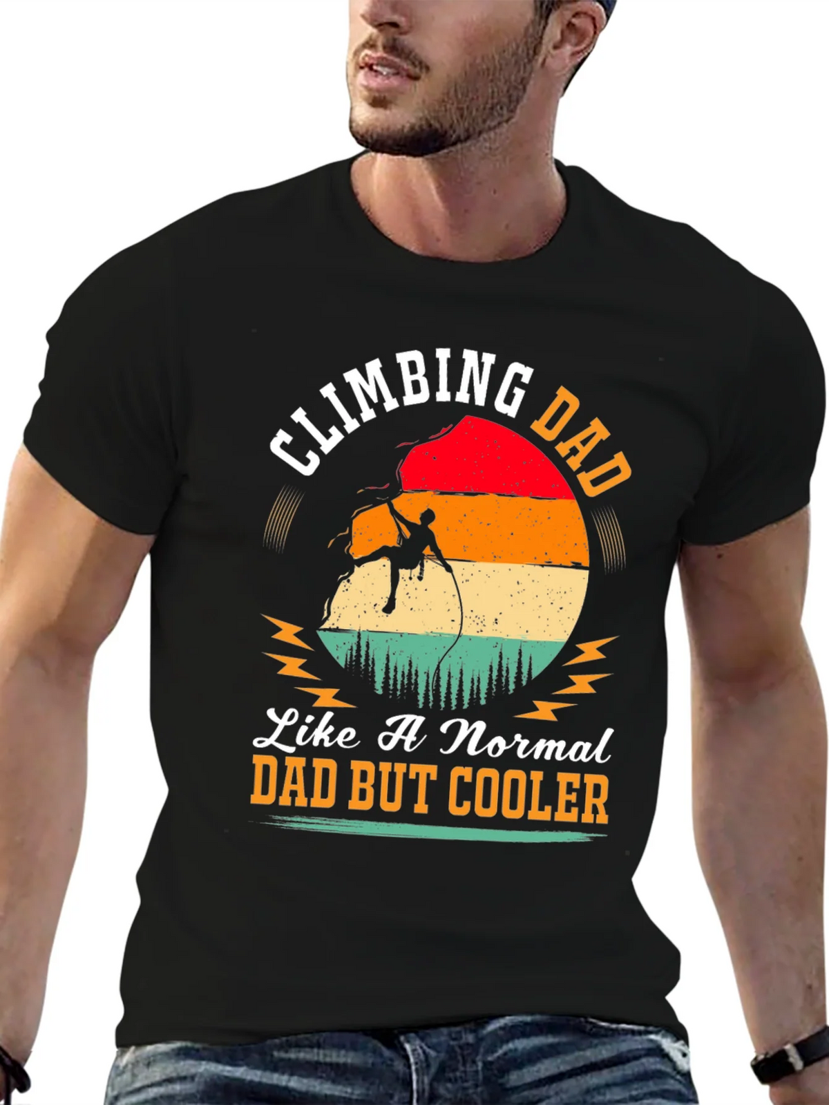Climbing Dad Graphic Tee - Cool Fathers Day Gift product image 3