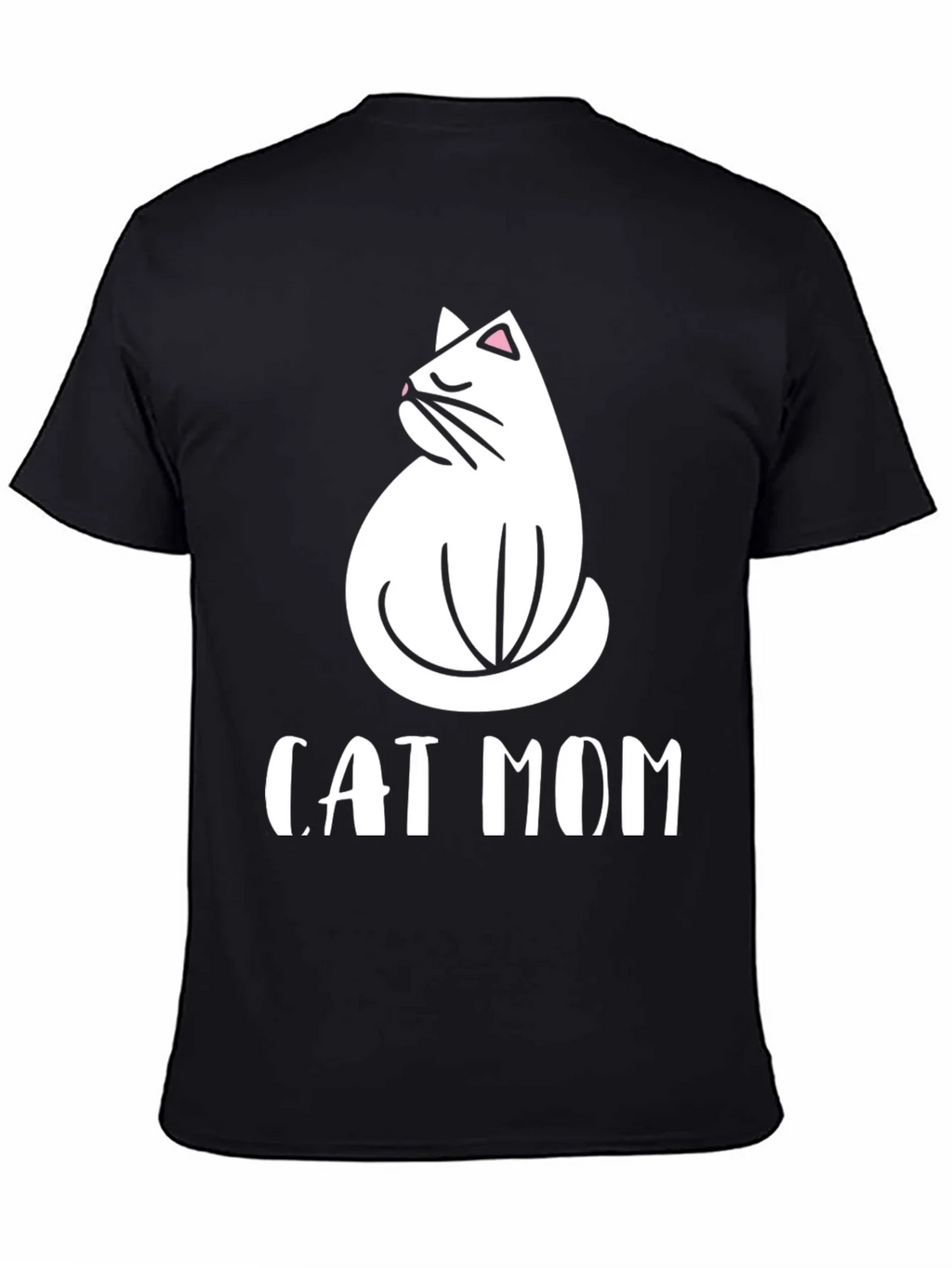 Cat Mom Graphic Tee - Black Cotton T-Shirt product image 4