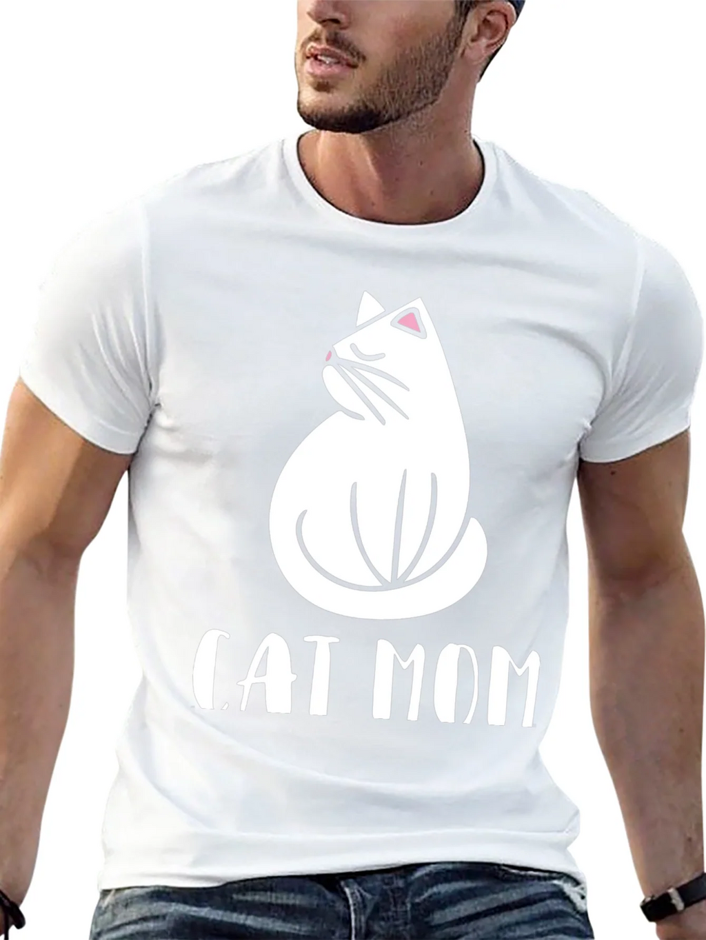Cat Mom Graphic Tee - Black Cotton T-Shirt product image 12