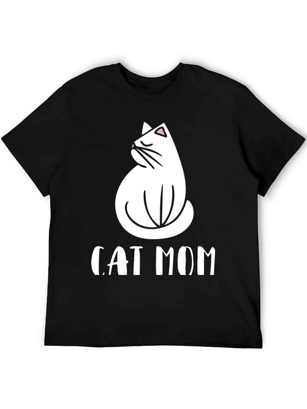 Cat Mom Graphic Tee - Black Cotton T-Shirt product image 5