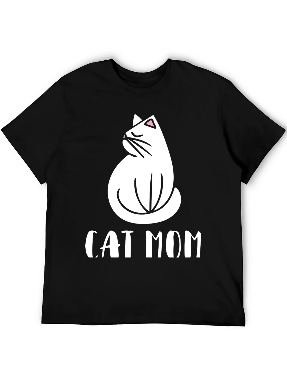 Cat Mom Graphic Tee - Black Cotton T-Shirt product image 5