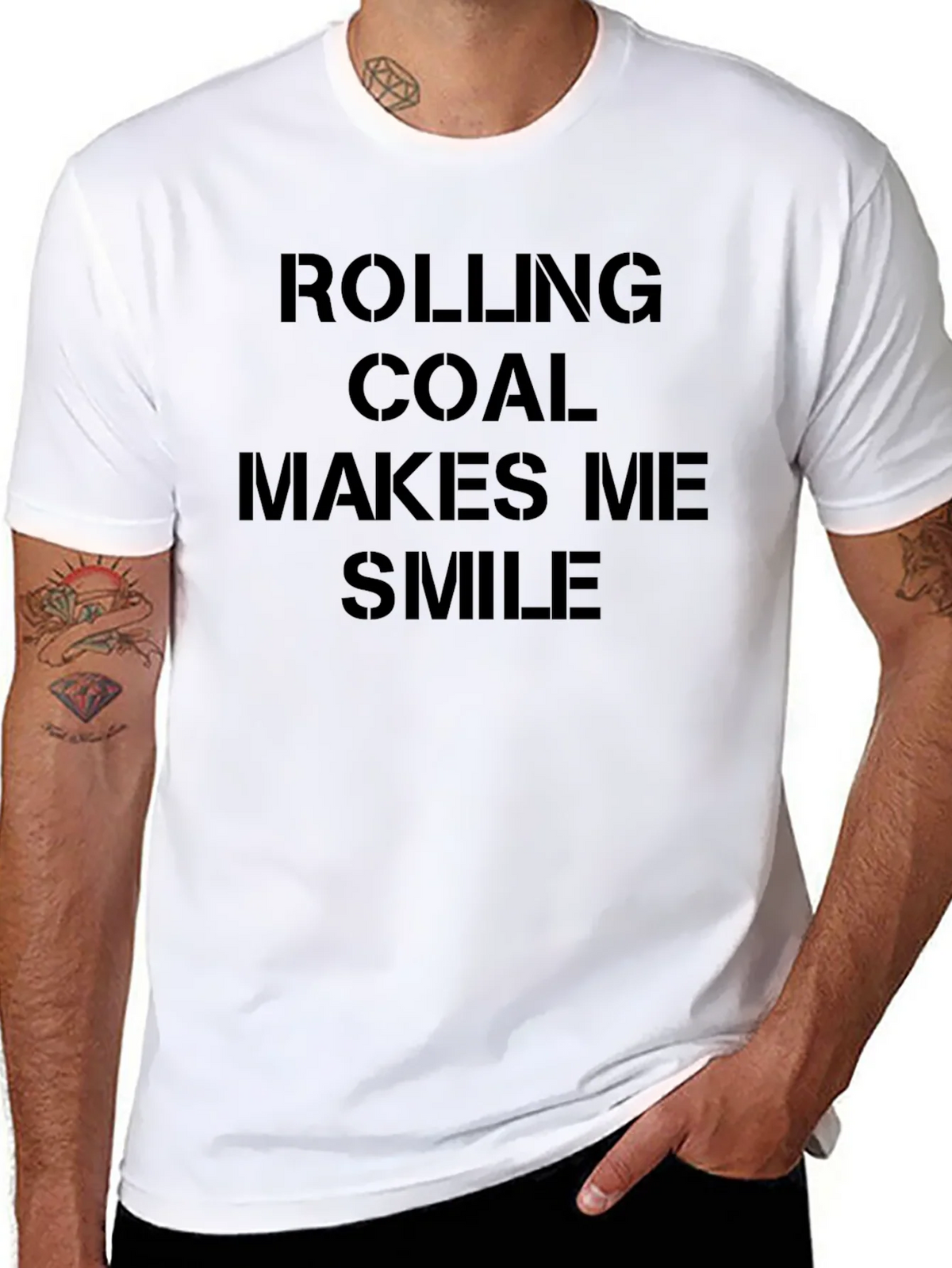 Rolling Coal Makes Me Smile Black T-Shirt product image 7