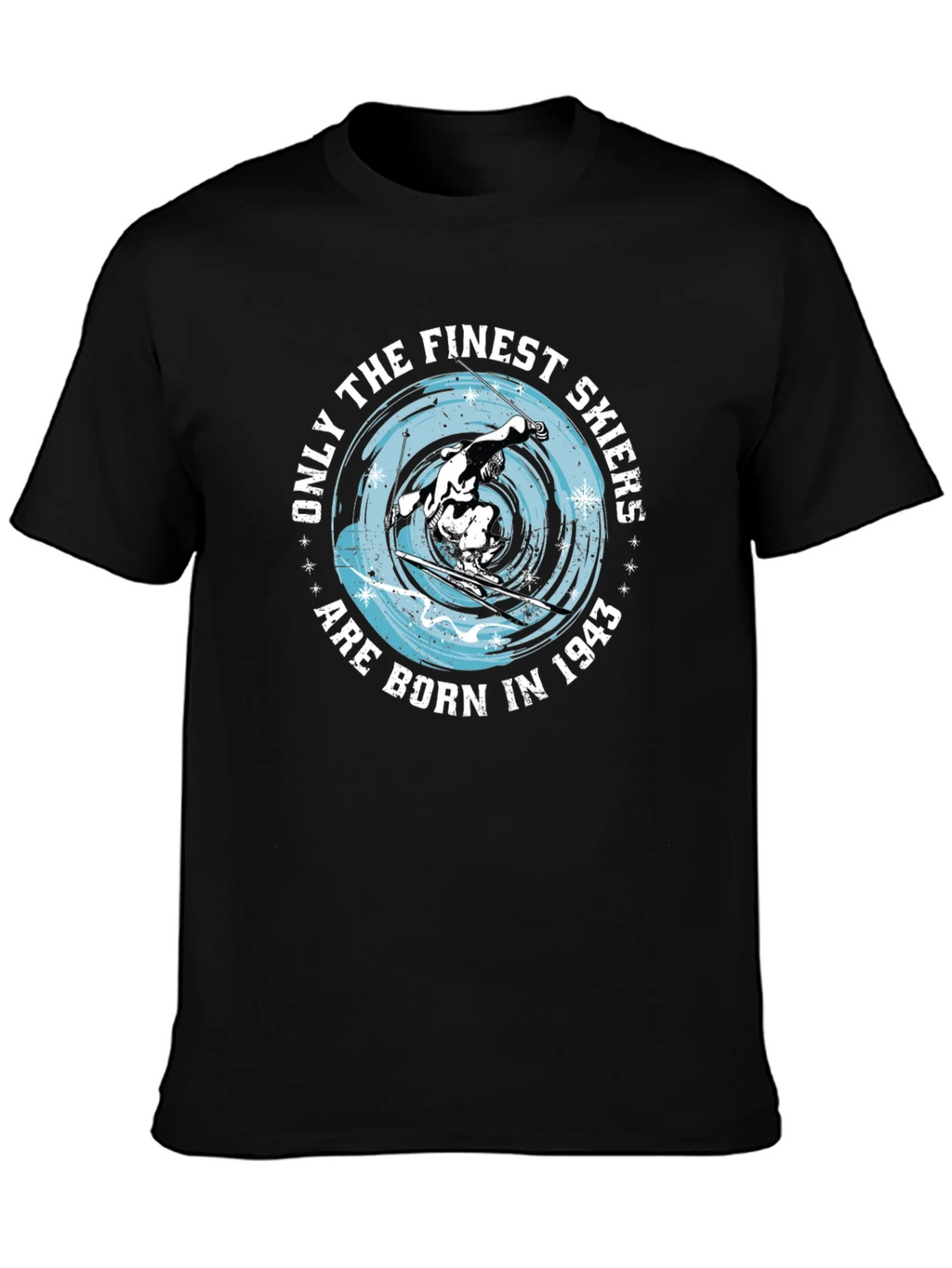 Finest Skiers Born in 1943 Black T-Shirt product image 3