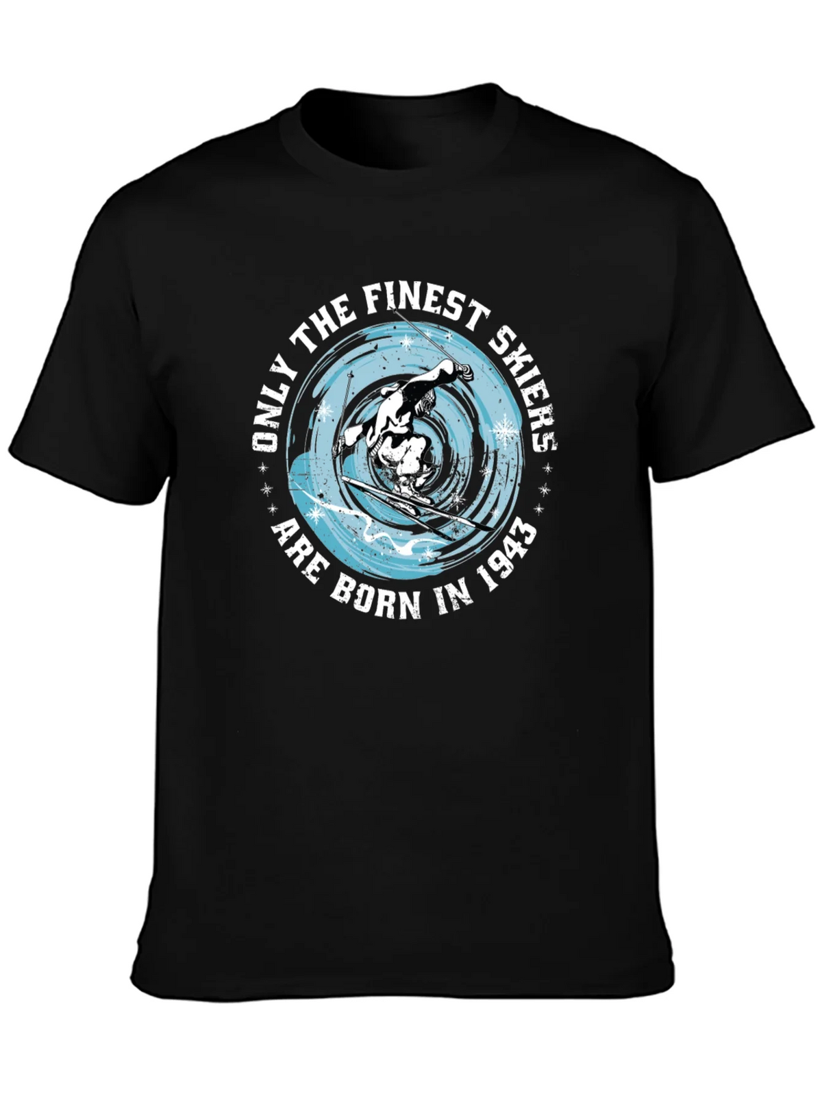 Finest Skiers Born in 1943 Black T-Shirt product image 3
