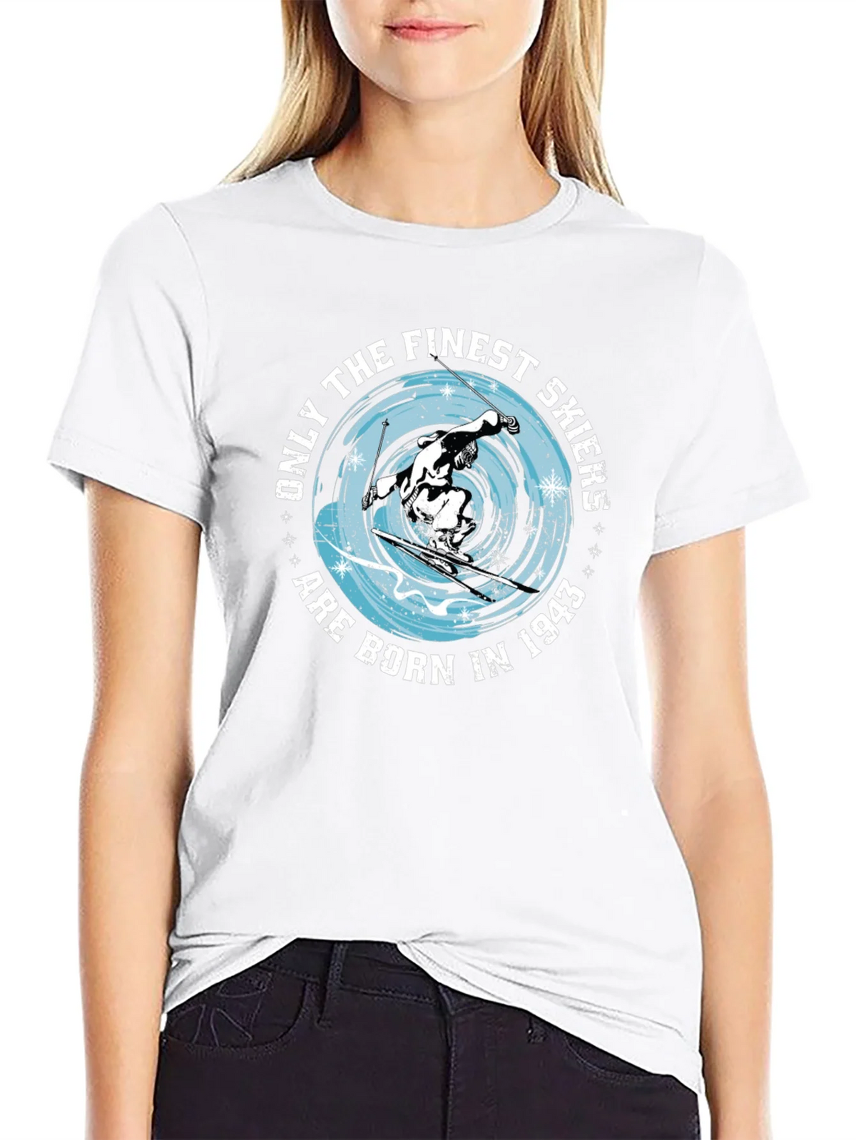 Finest Skiers Born in 1943 Black T-Shirt product image 8