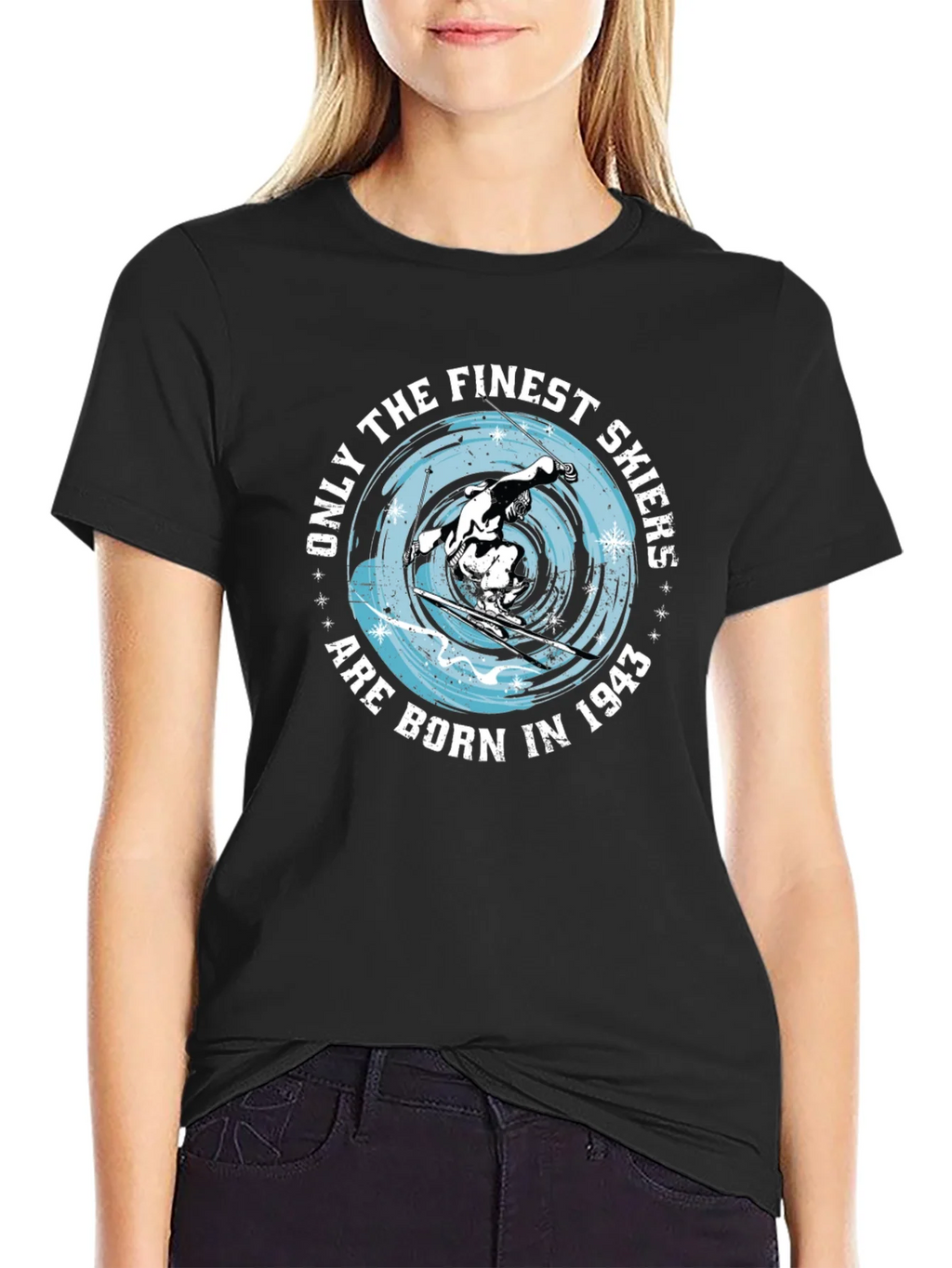 Finest Skiers Born in 1943 Black T-Shirt product image 2
