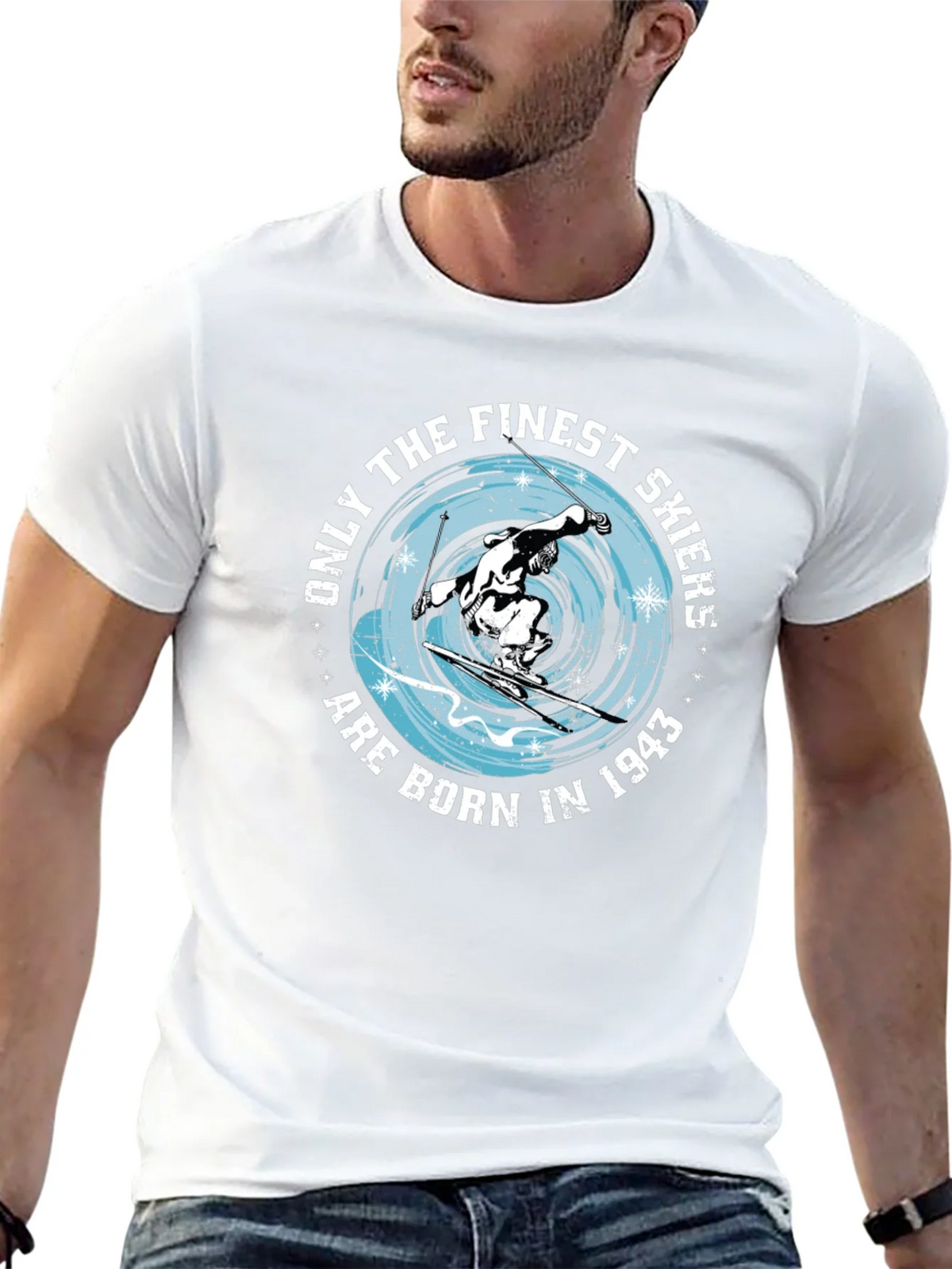 Finest Skiers Born in 1943 Black T-Shirt product image 12