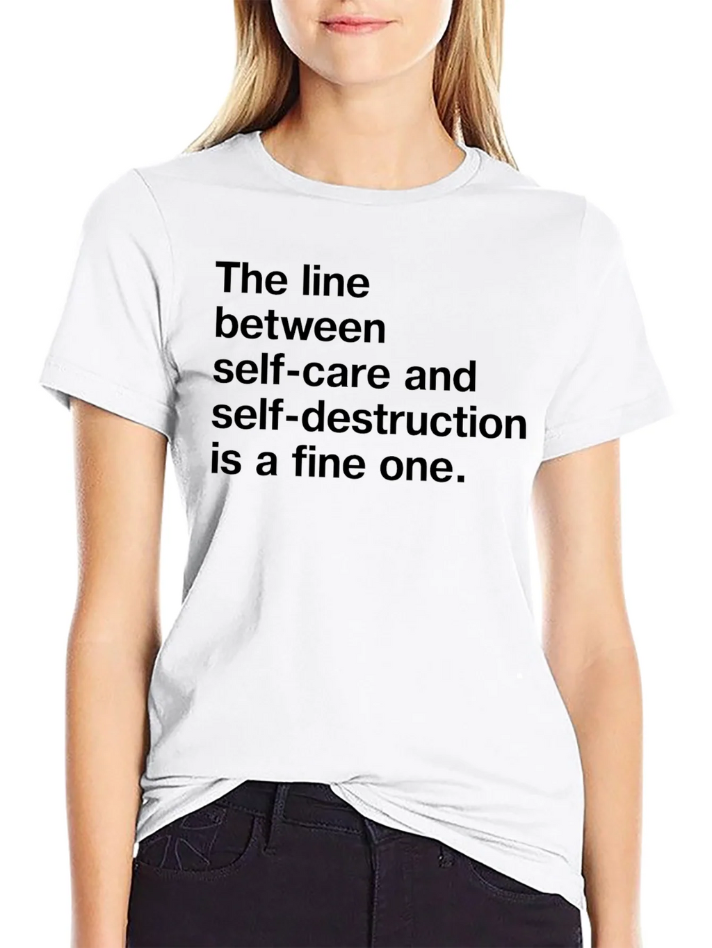 The Line Between Self-Care T-Shirt - Dark Humor Tee product image 8
