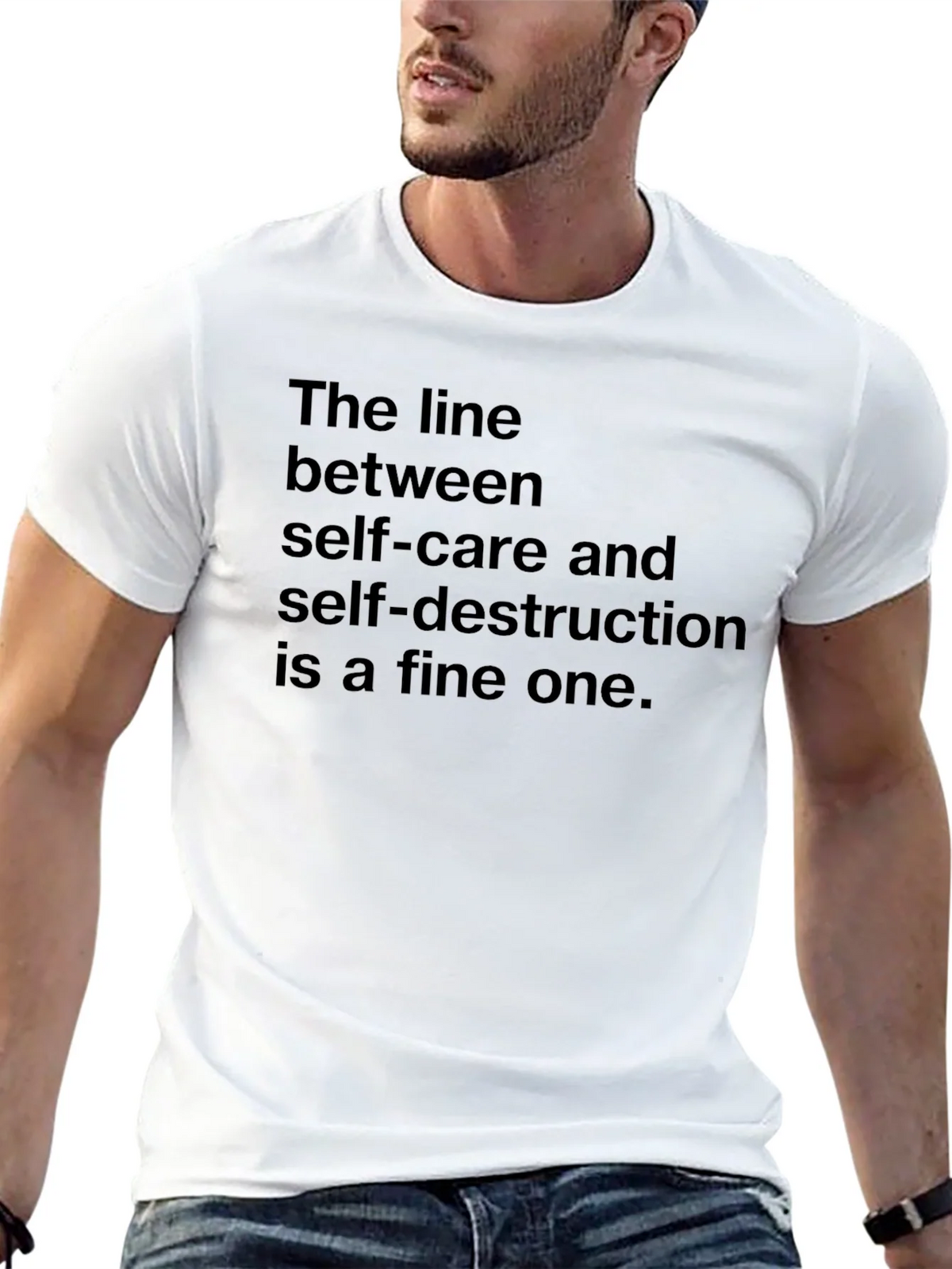 The Line Between Self-Care T-Shirt - Dark Humor Tee product image 12