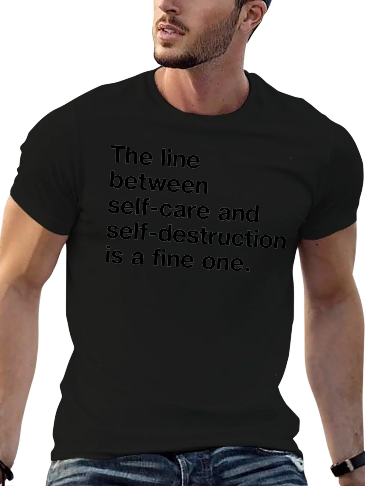 The Line Between Self-Care T-Shirt - Dark Humor Tee product image 6